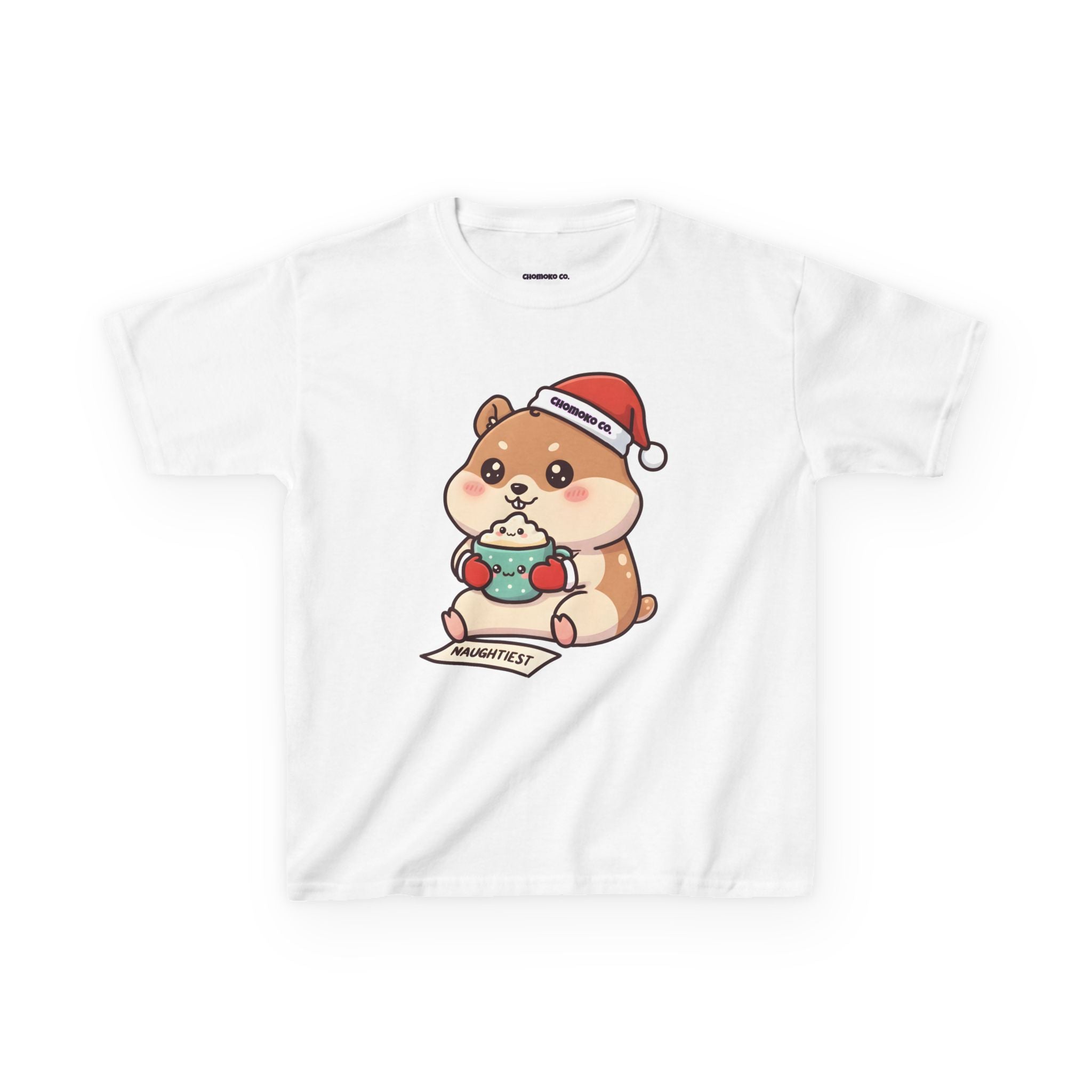 Atsu drinking Eggnog Kids Heavy Cotton™ Tee