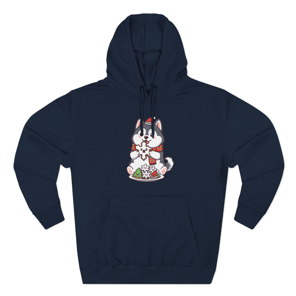 Koda eating Sugar cookies Three-Panel Fleece Hoodie