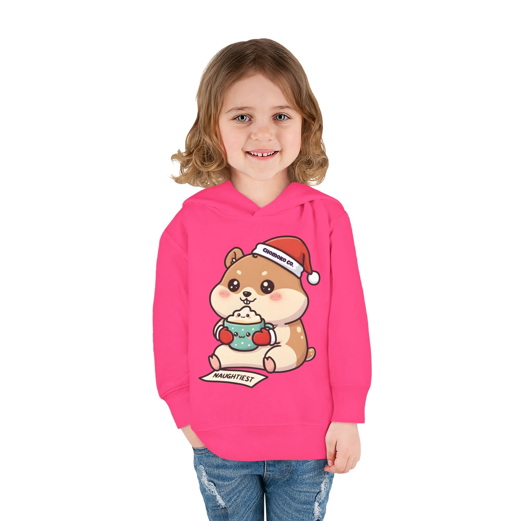 Atsu drinking Eggnog Toddler Pullover Fleece Hoodie