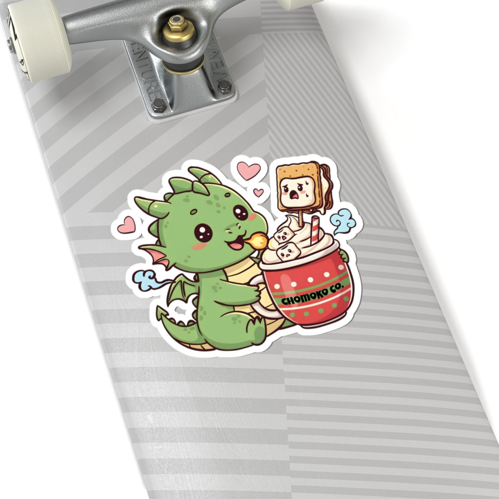 Rinzu drinking Hot chocolate Kiss-Cut Stickers