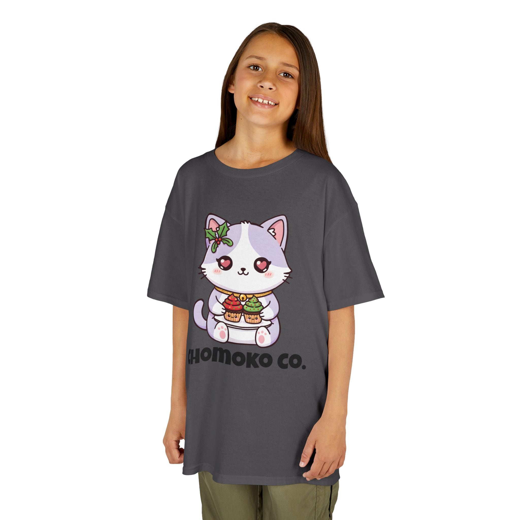 Nori with Christmas Cupcakes Kids Heavy Cotton™ Tee