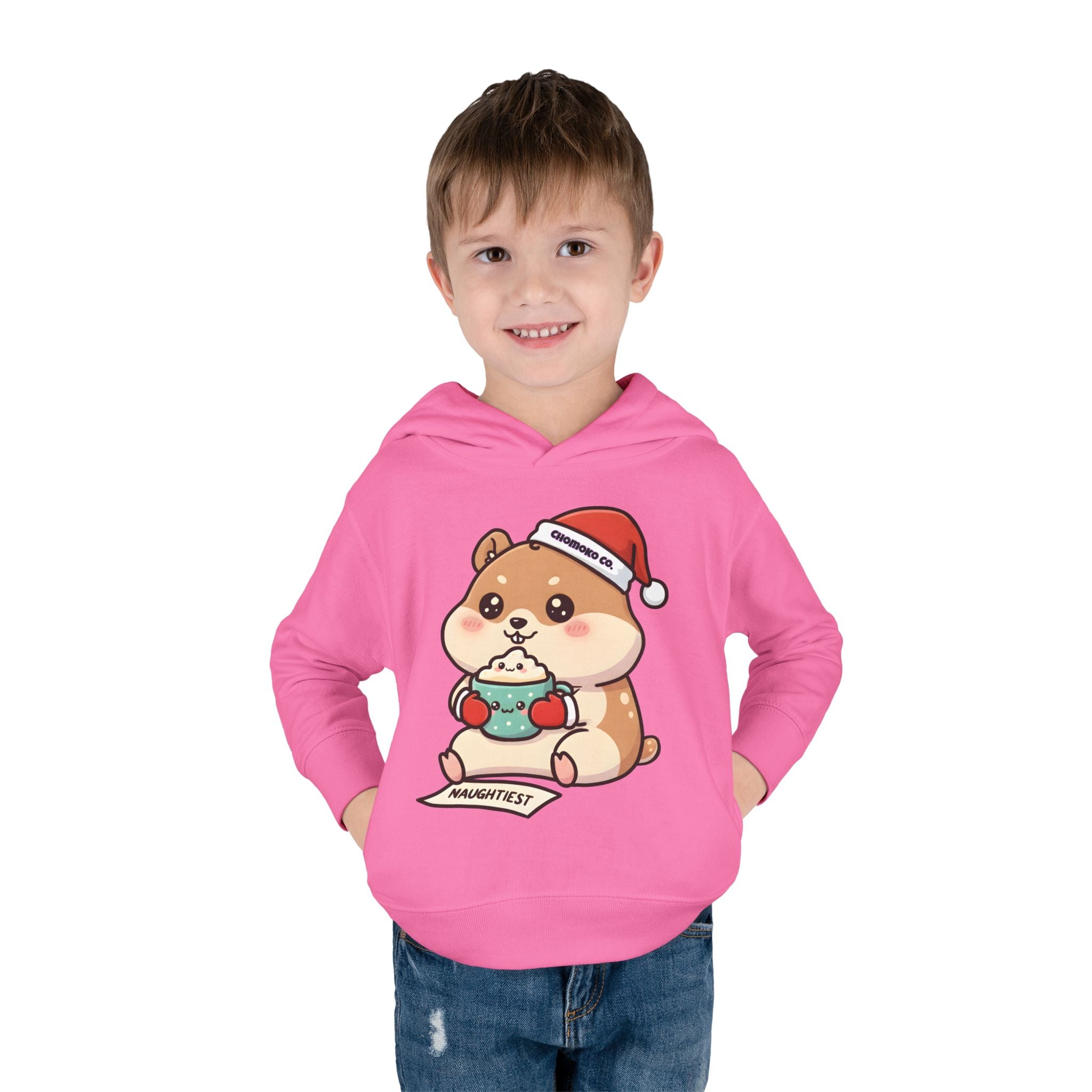 Atsu drinking Eggnog Toddler Pullover Fleece Hoodie