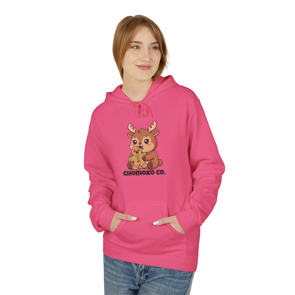 Haru eating a Gingerbread Man Unisex Midweight Softstyle Fleece Hoodie