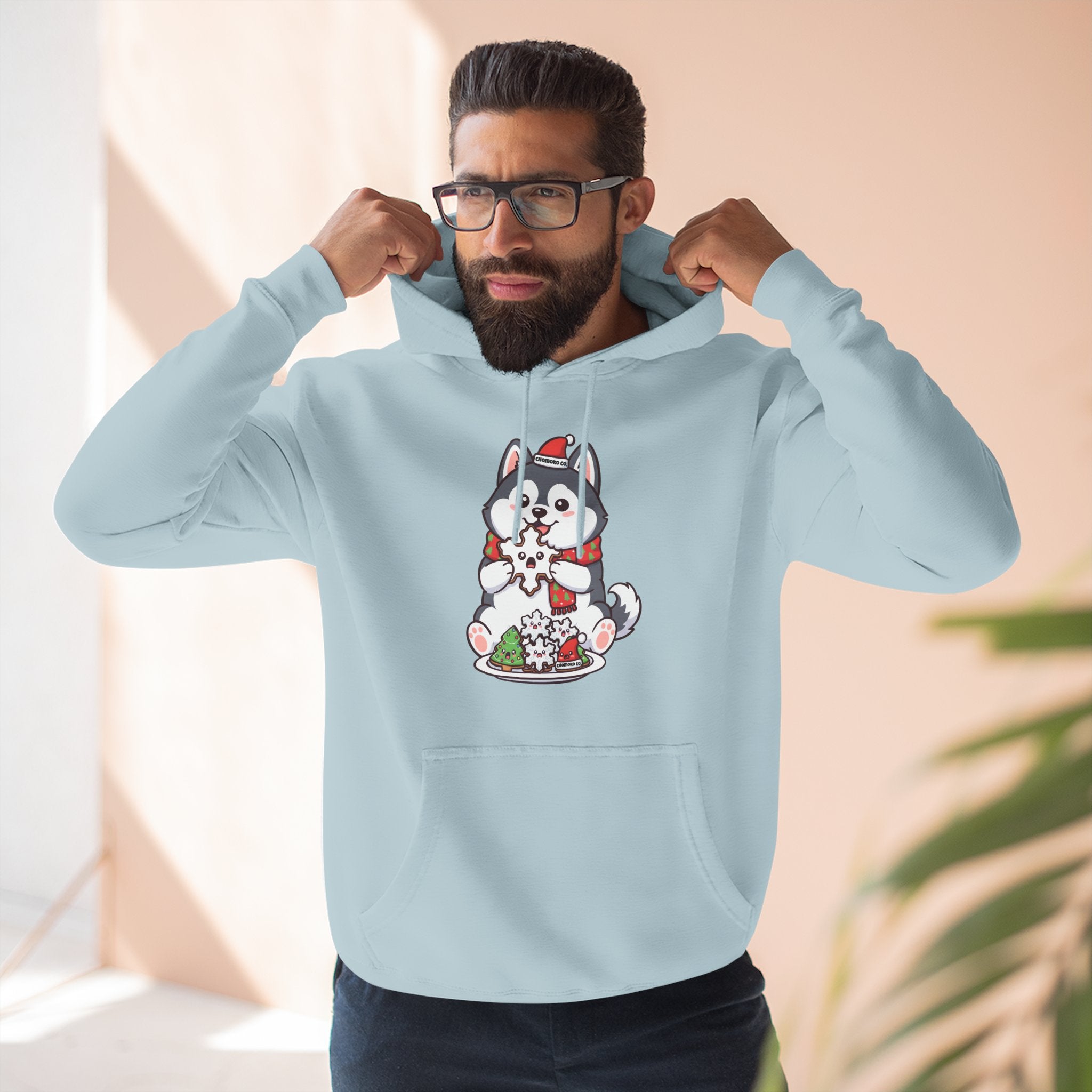 Koda eating Sugar cookies Three-Panel Fleece Hoodie