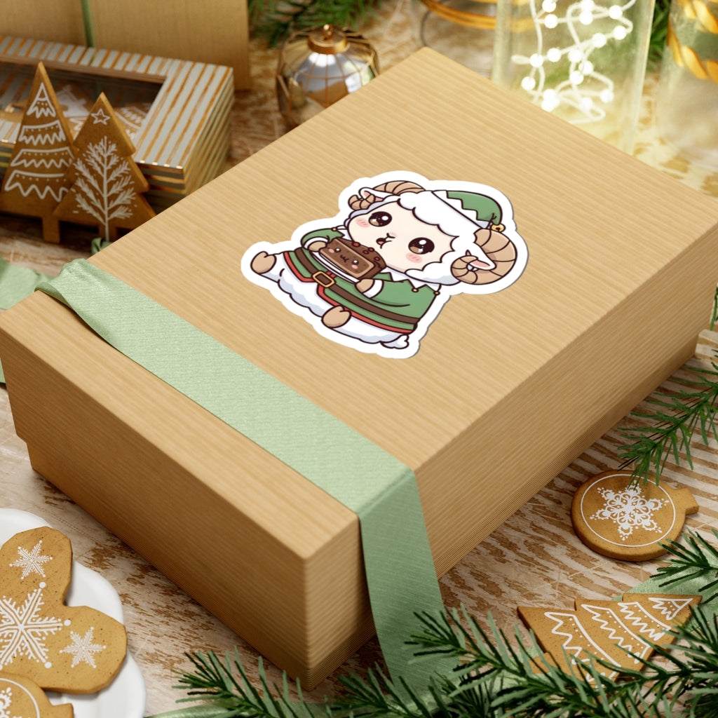 Bashi in an elf costume Kiss-Cut Sticker