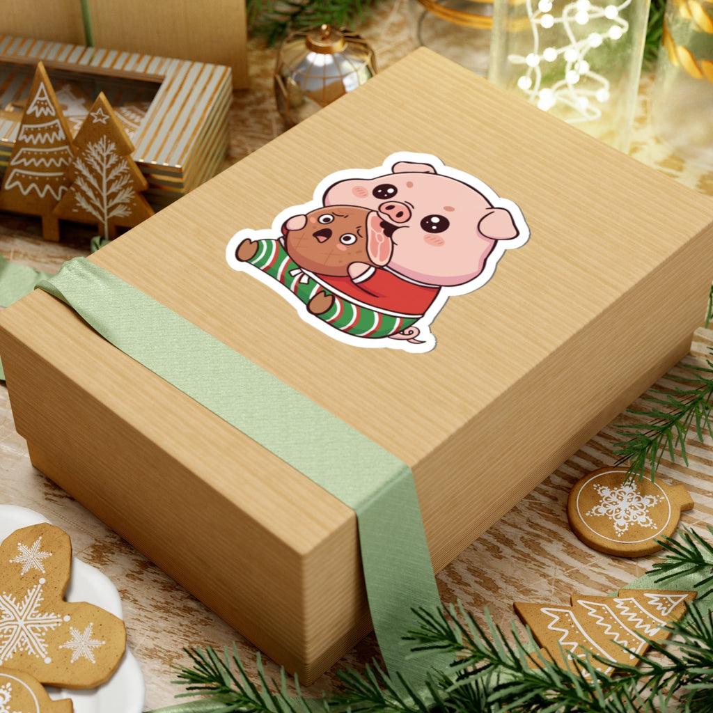 Okui in Christmas pajamas Kiss-Cut Sticker