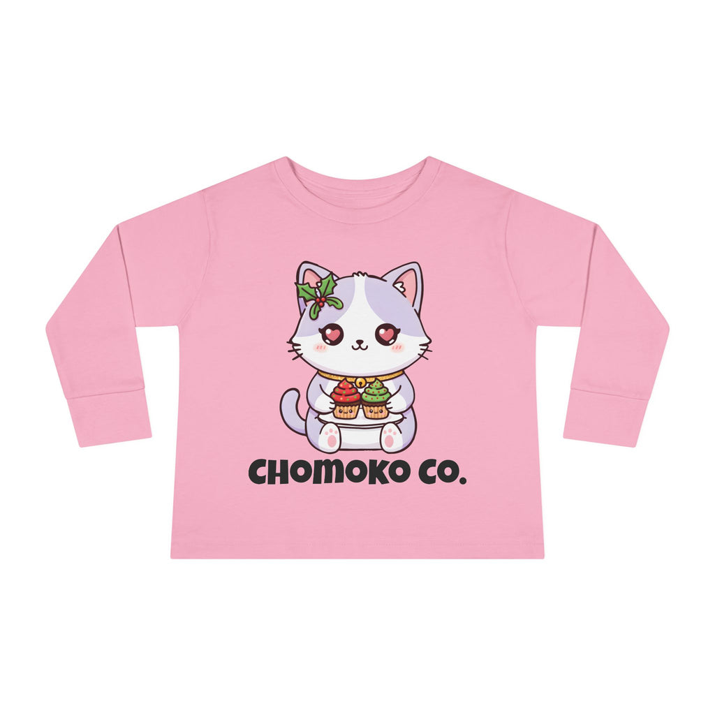 Nori with Christmas Cupcakes Toddler Long Sleeve Tee