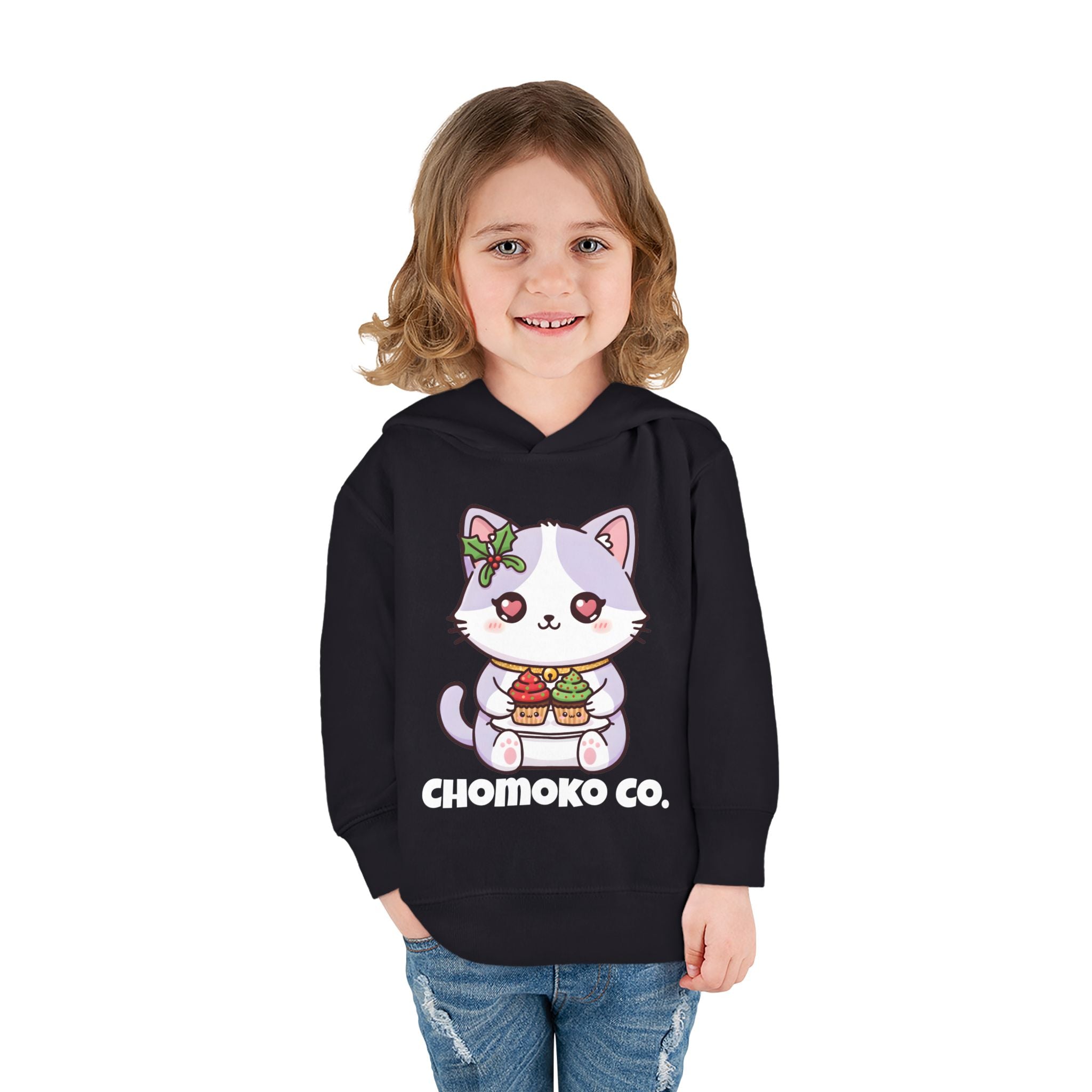 Nori with Christmas Cupcakes Toddler Pullover Fleece Hoodie