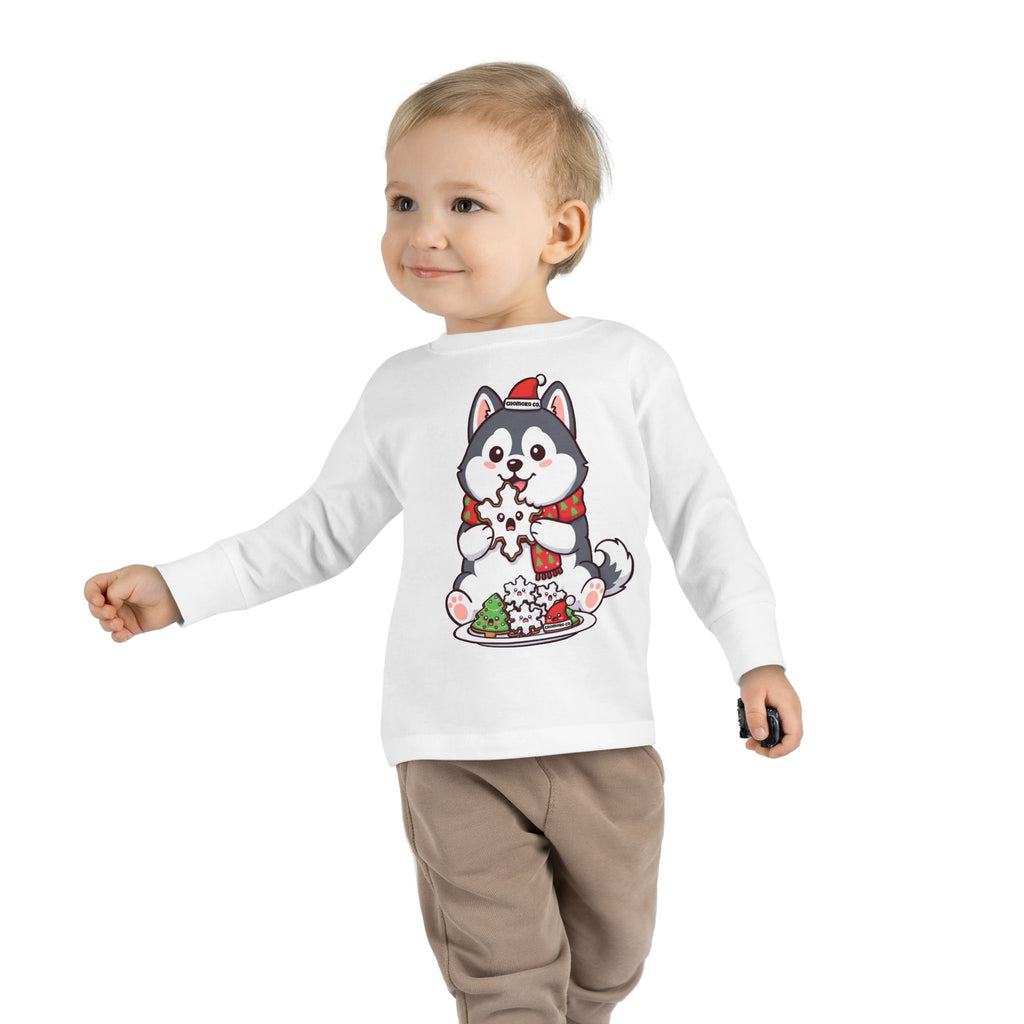 Koda eating Sugar cookies Toddler Long Sleeve Tee