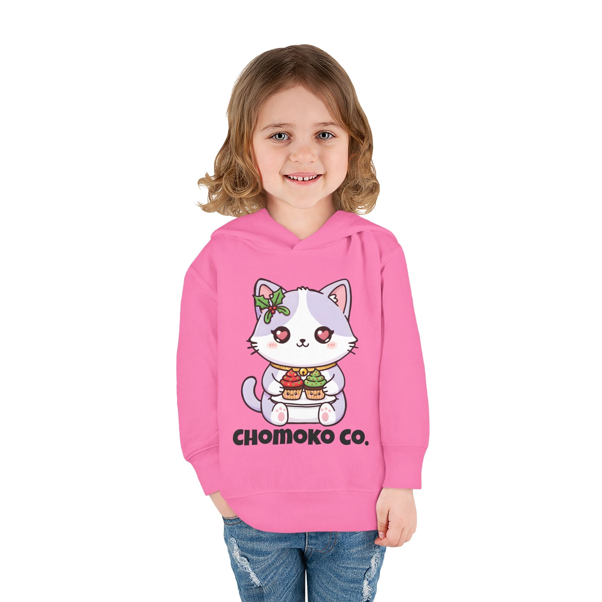 Nori with Christmas Cupcakes Toddler Pullover Fleece Hoodie