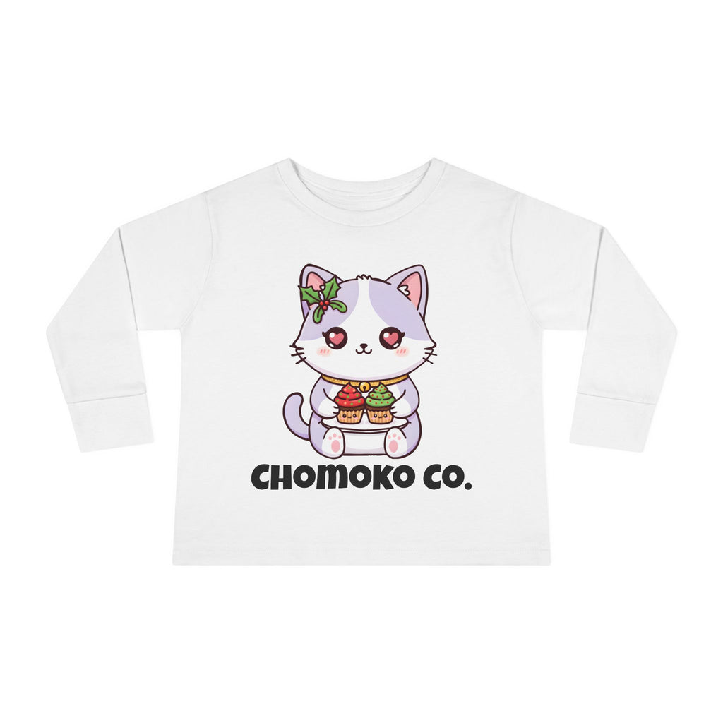 Nori with Christmas Cupcakes Toddler Long Sleeve Tee