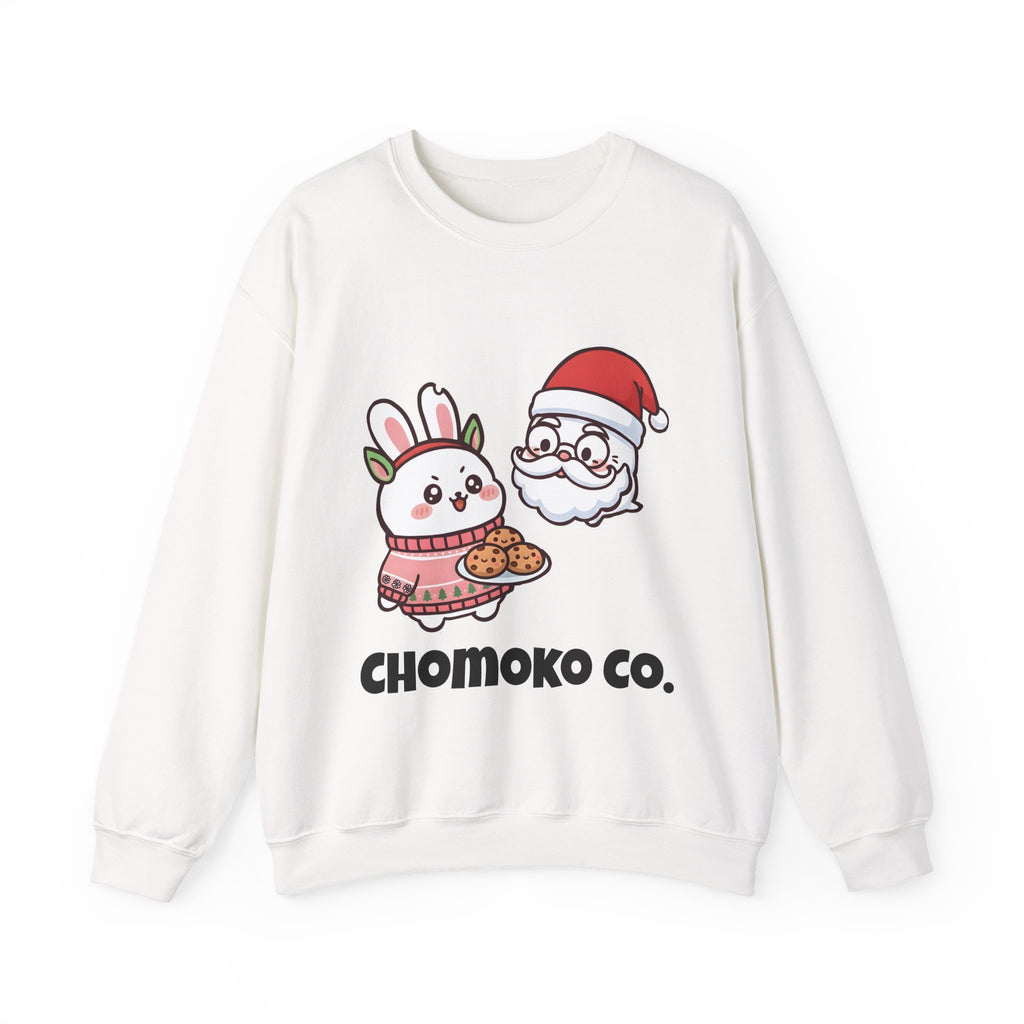 Chomoko with Oji dressed as Santa Cookie Plate Sweatshirt | CHOMOKO CO.