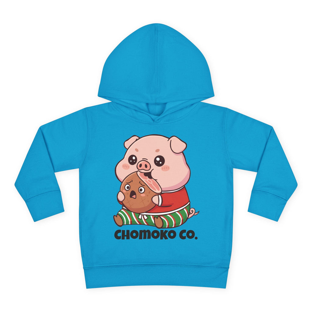 Okui in Christmas pajamas Toddler Pullover Fleece Hoodie