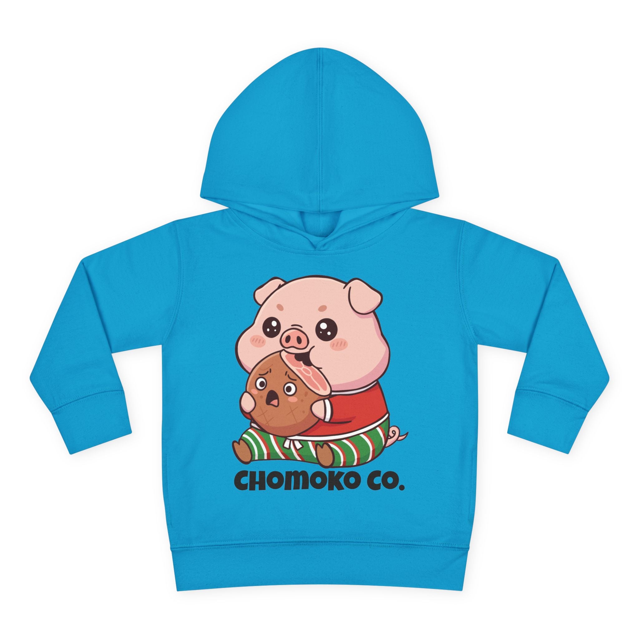 Okui in Christmas pajamas Toddler Pullover Fleece Hoodie