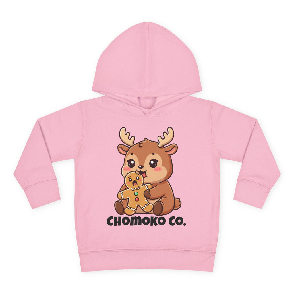 Haru eating a Gingerbread Man Toddler Pullover Fleece Hoodie