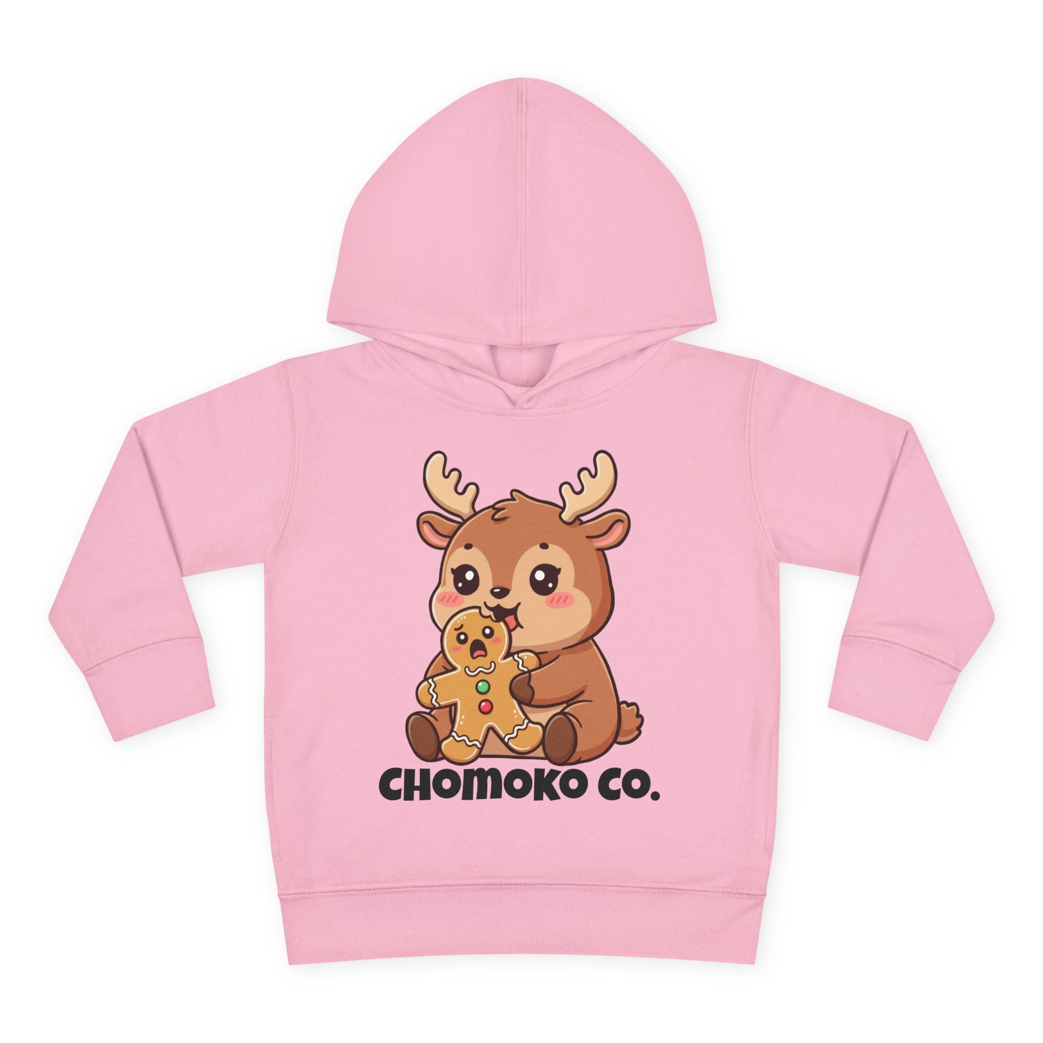 Haru eating a Gingerbread Man Toddler Pullover Fleece Hoodie