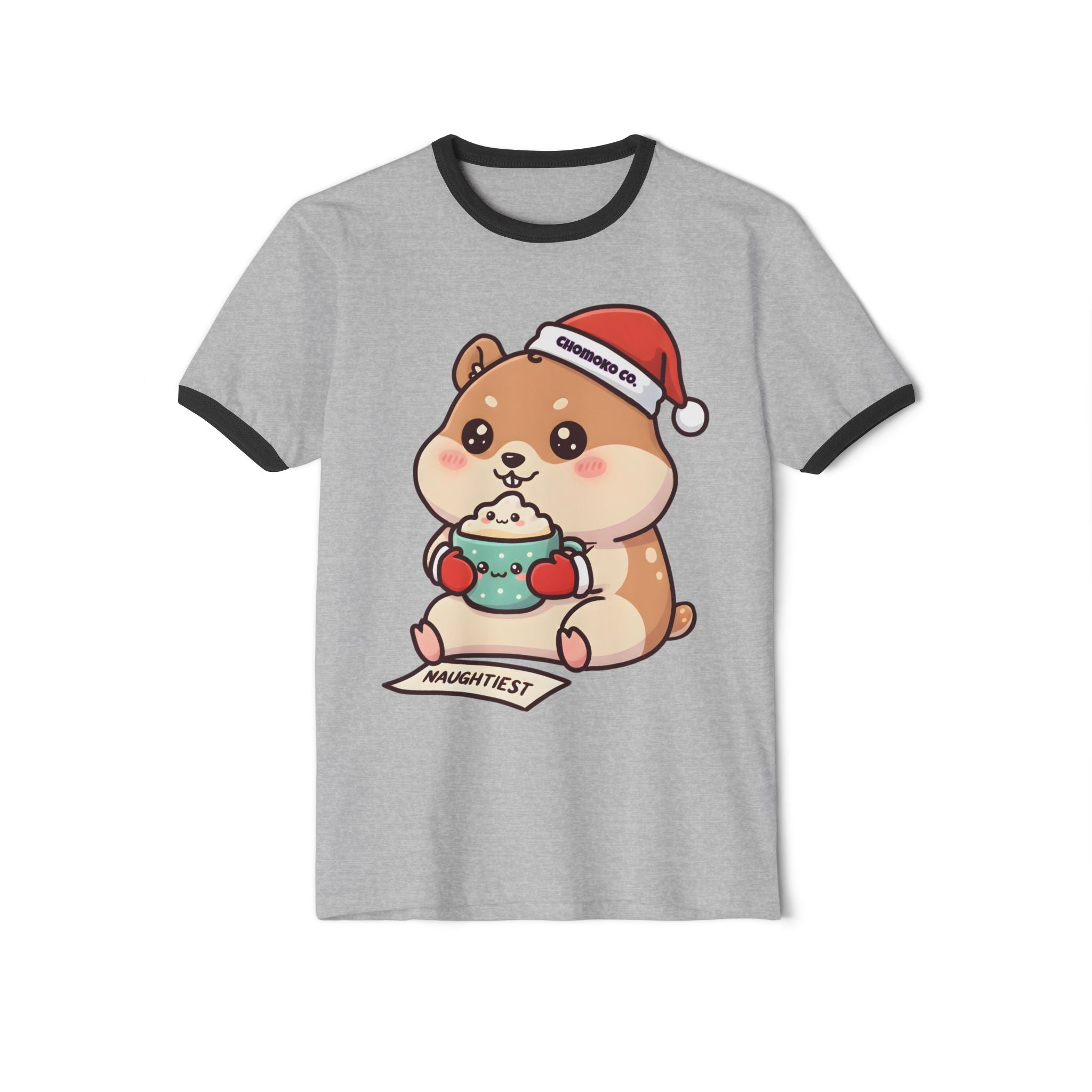 Atsu drinking Eggnog Unisex Cotton Ringer T-Shirt