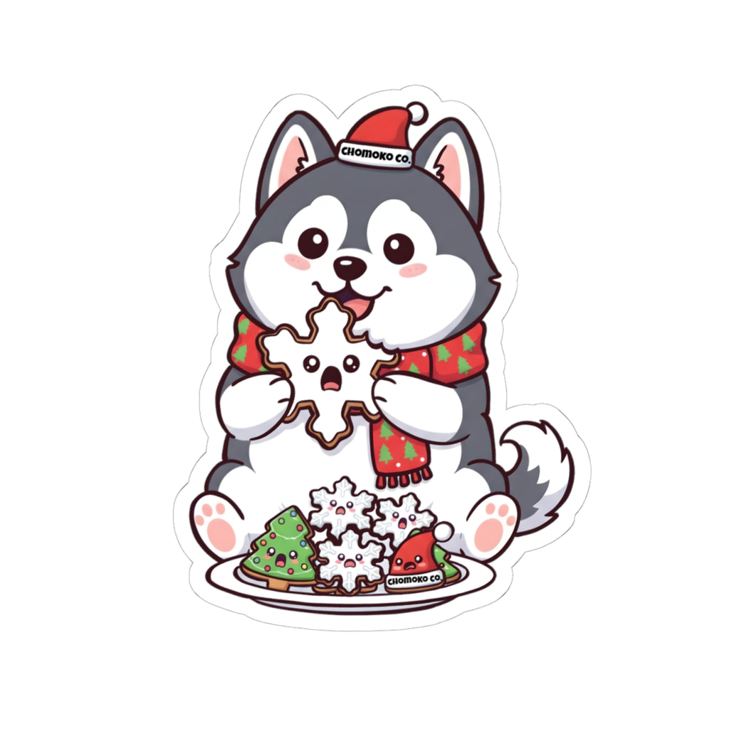 Koda eating Sugar cookies Kiss-Cut Stickers