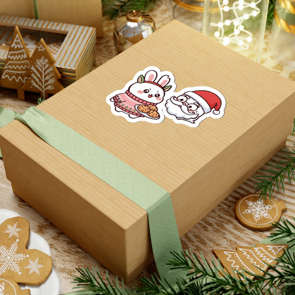 Chomoko and Oji Christmas Kiss-Cut Stickers
