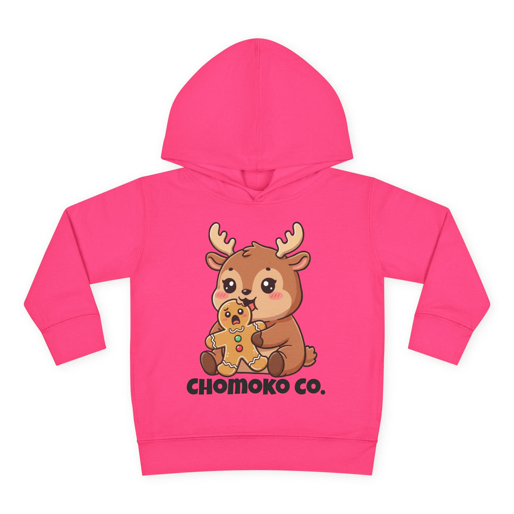 Haru eating a Gingerbread Man Toddler Pullover Fleece Hoodie