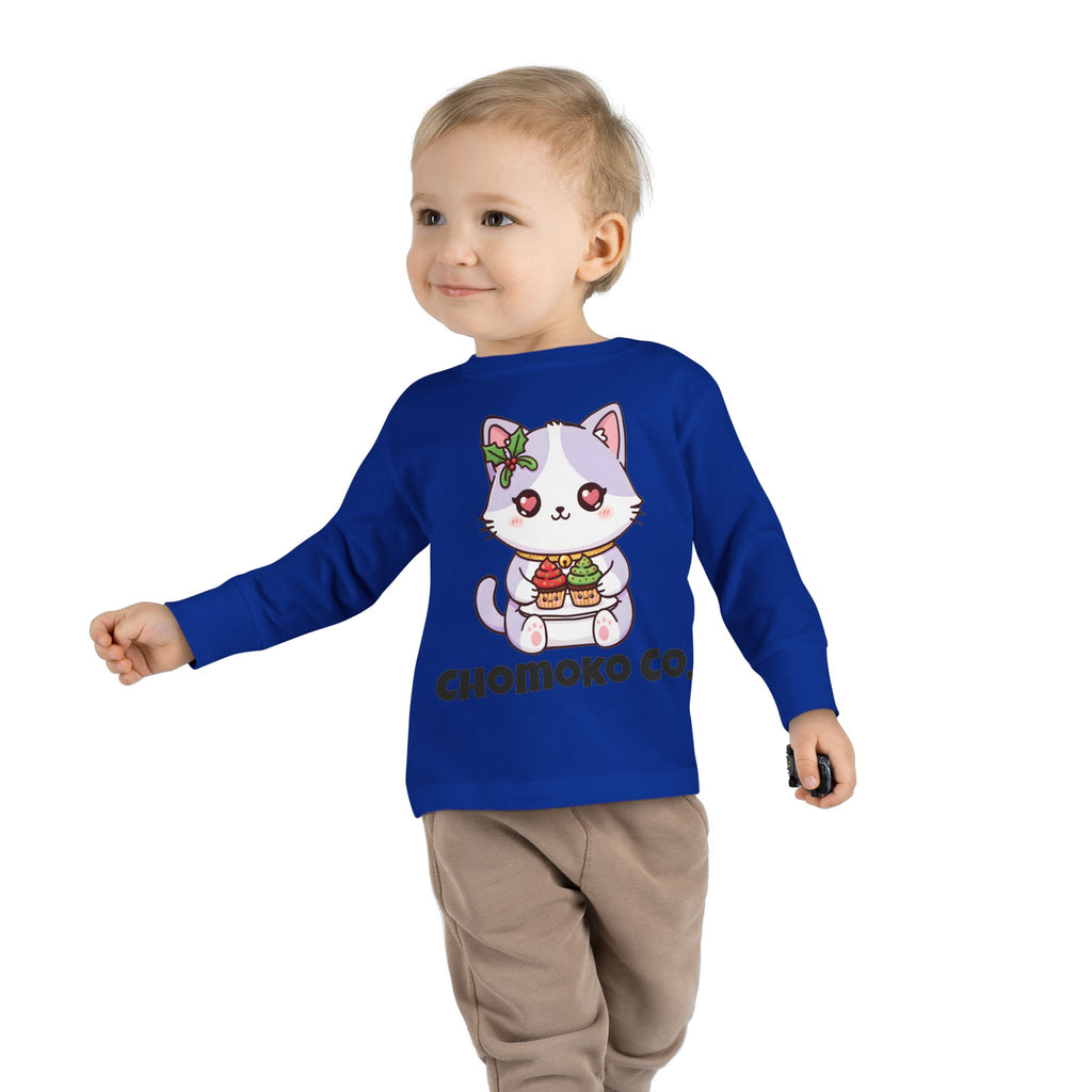 Nori with Christmas Cupcakes Toddler Long Sleeve Tee