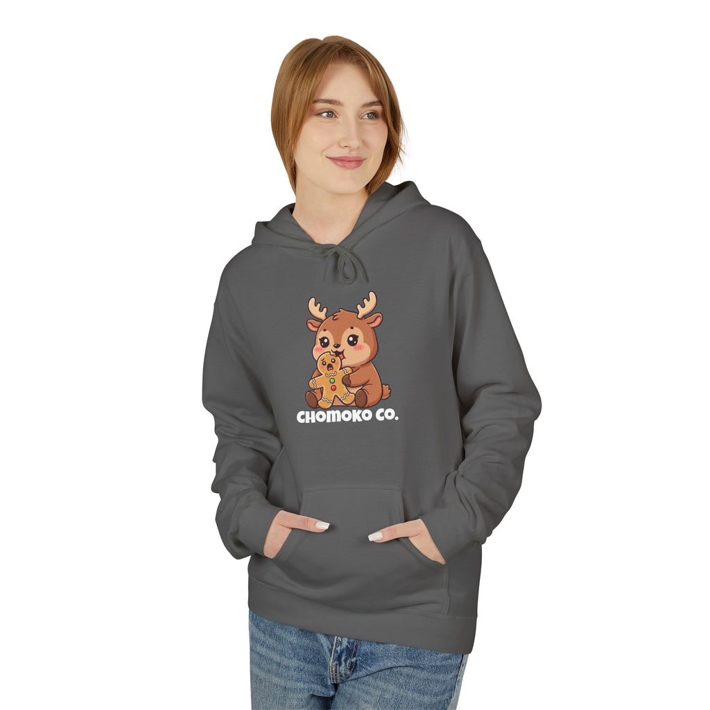 Haru eating a Gingerbread Man Unisex Midweight Softstyle Fleece Hoodie