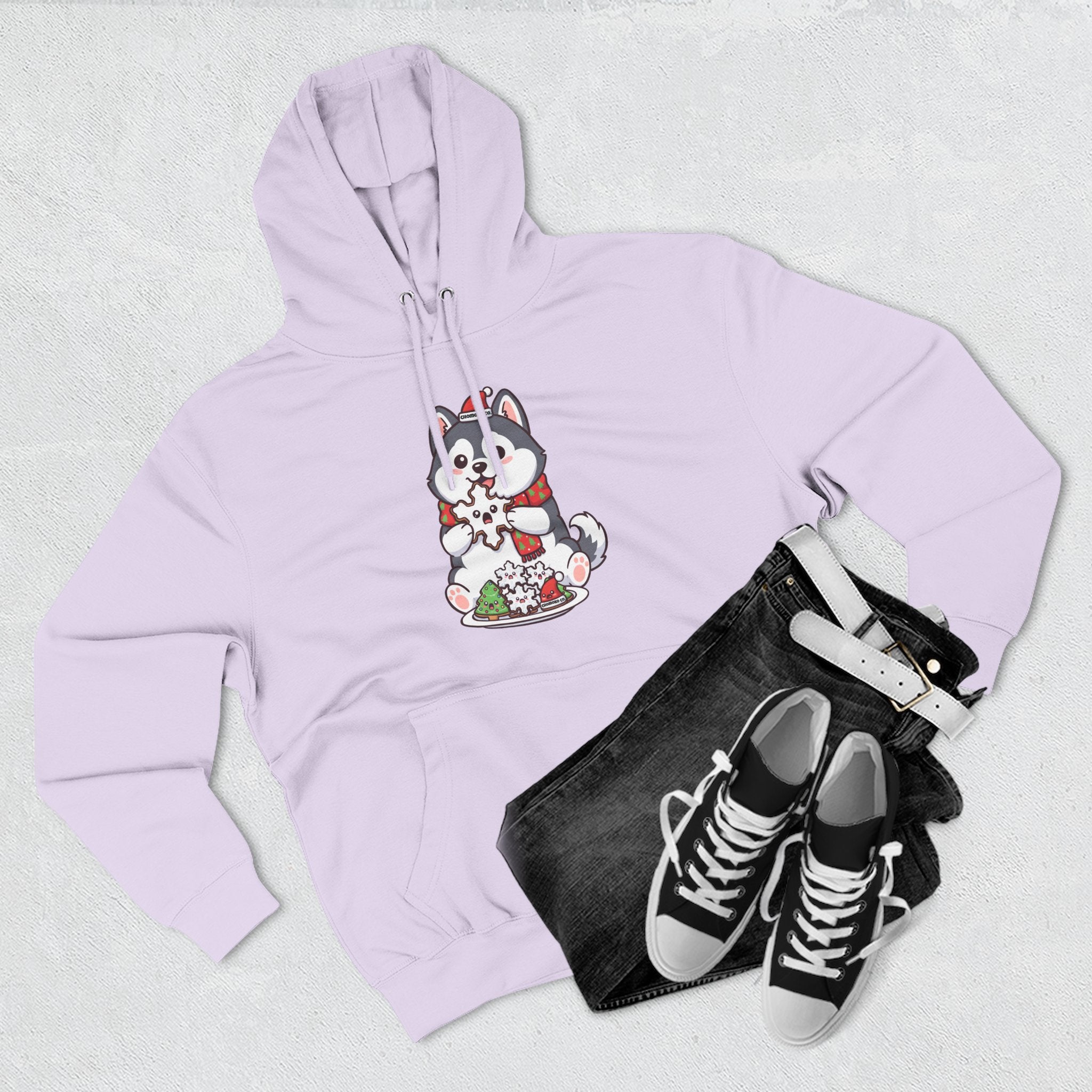 Koda eating Sugar cookies Three-Panel Fleece Hoodie