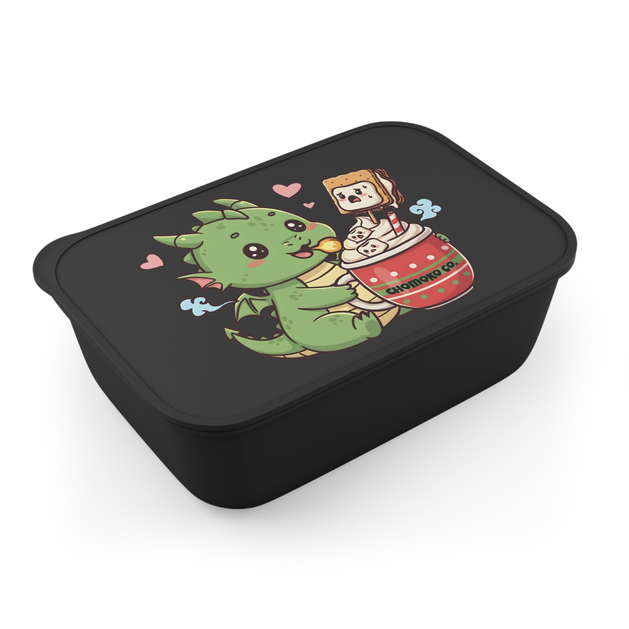 Rinzu drinking Hot chocolate PLA Bento Box with Band and Utensils