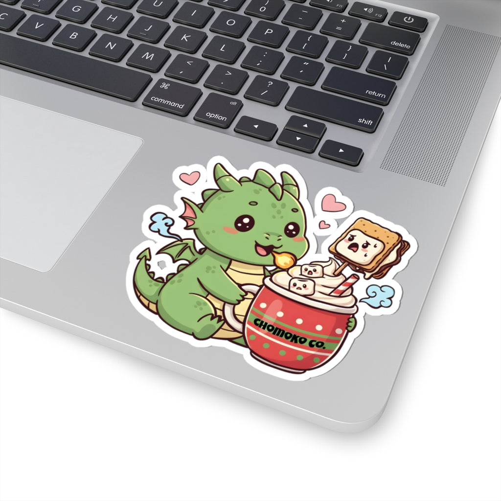 Rinzu drinking Hot chocolate Kiss-Cut Stickers