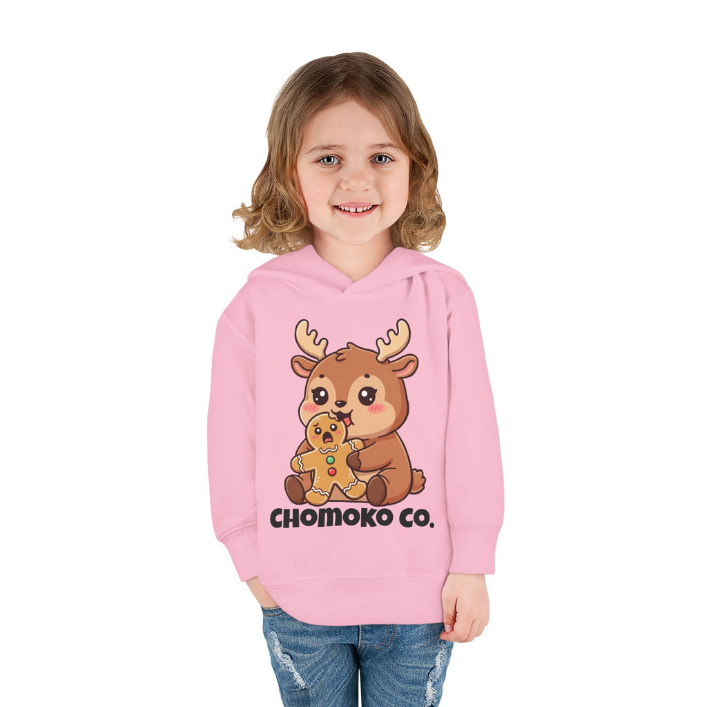 Haru eating a Gingerbread Man Toddler Pullover Fleece Hoodie
