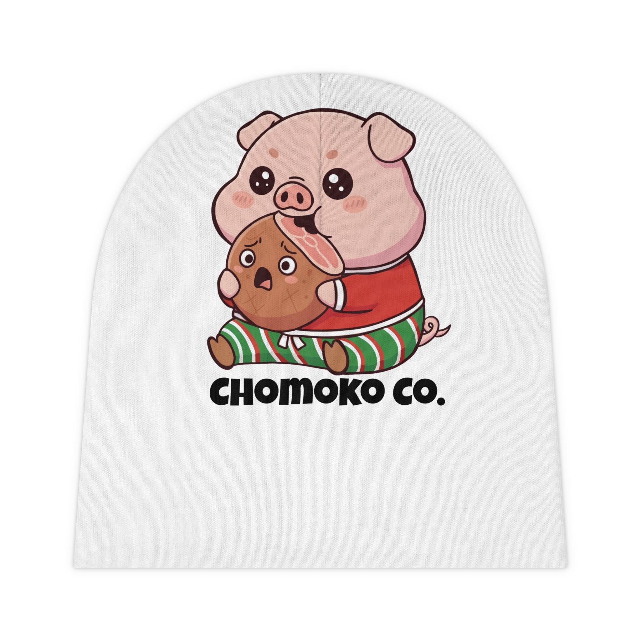 Okui in Christmas pajamas Baby Beanie