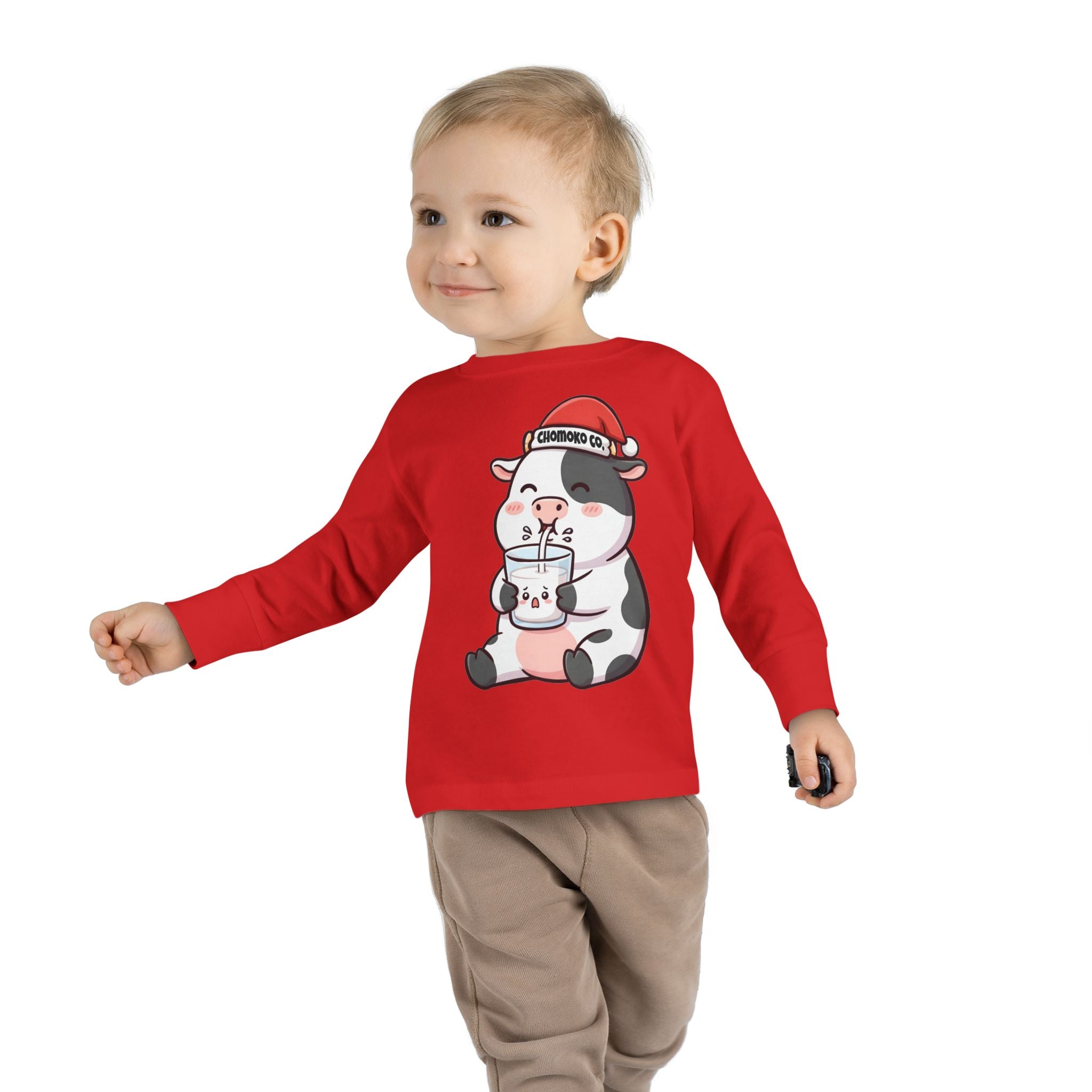 Kolby with Santa hat Toddler Long Sleeve Tee
