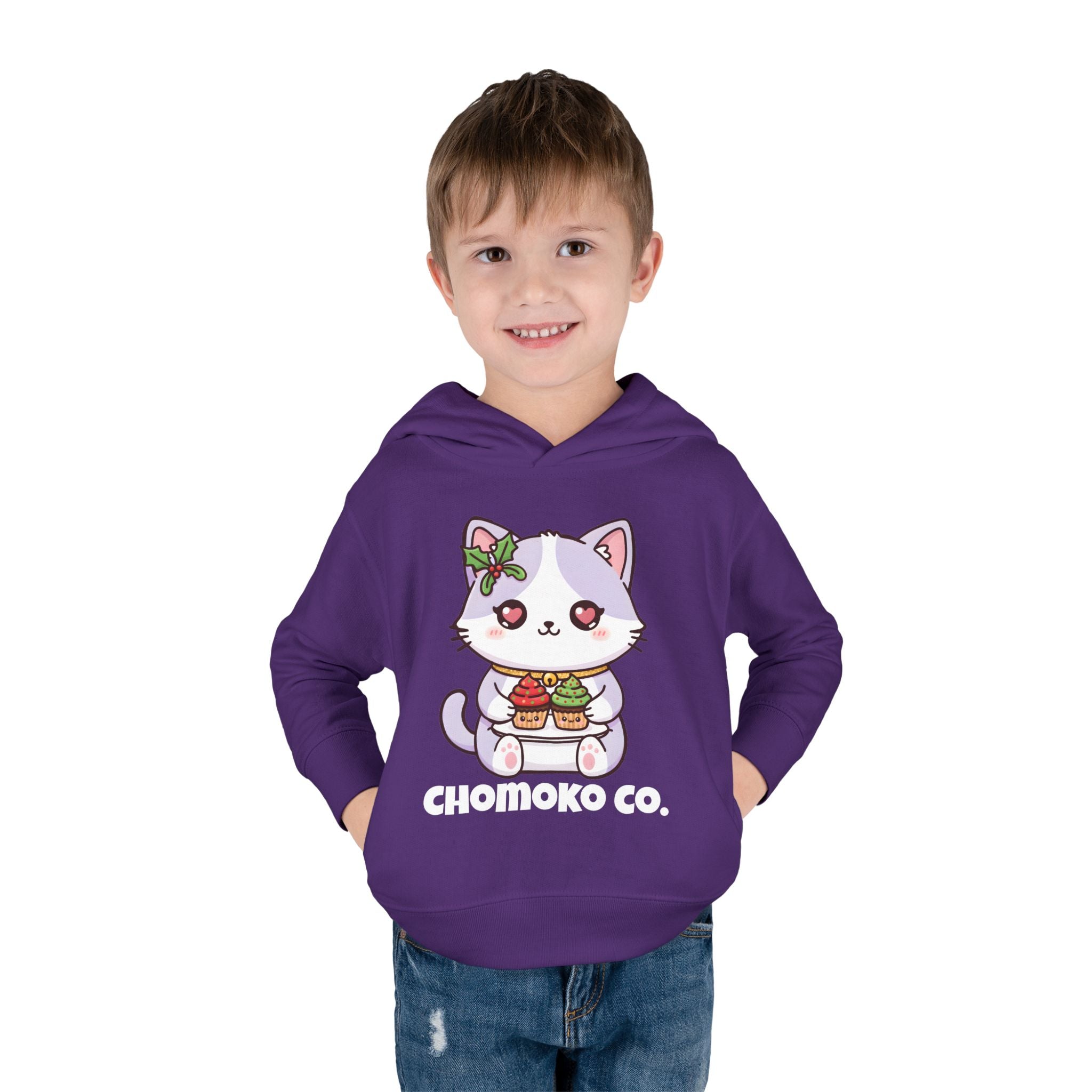 Nori with Christmas Cupcakes Toddler Pullover Fleece Hoodie