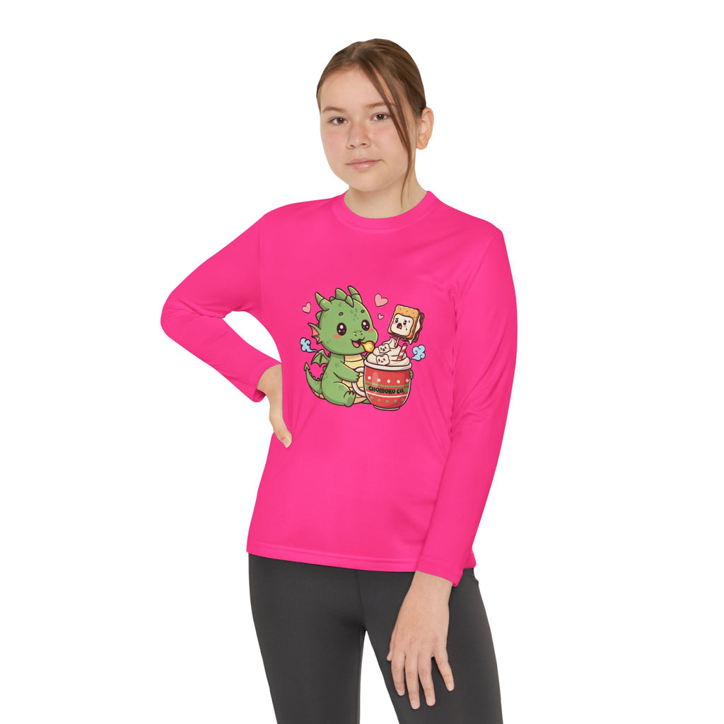 Rinzu drinking Hot chocolate Youth Long Sleeve Competitor Tee