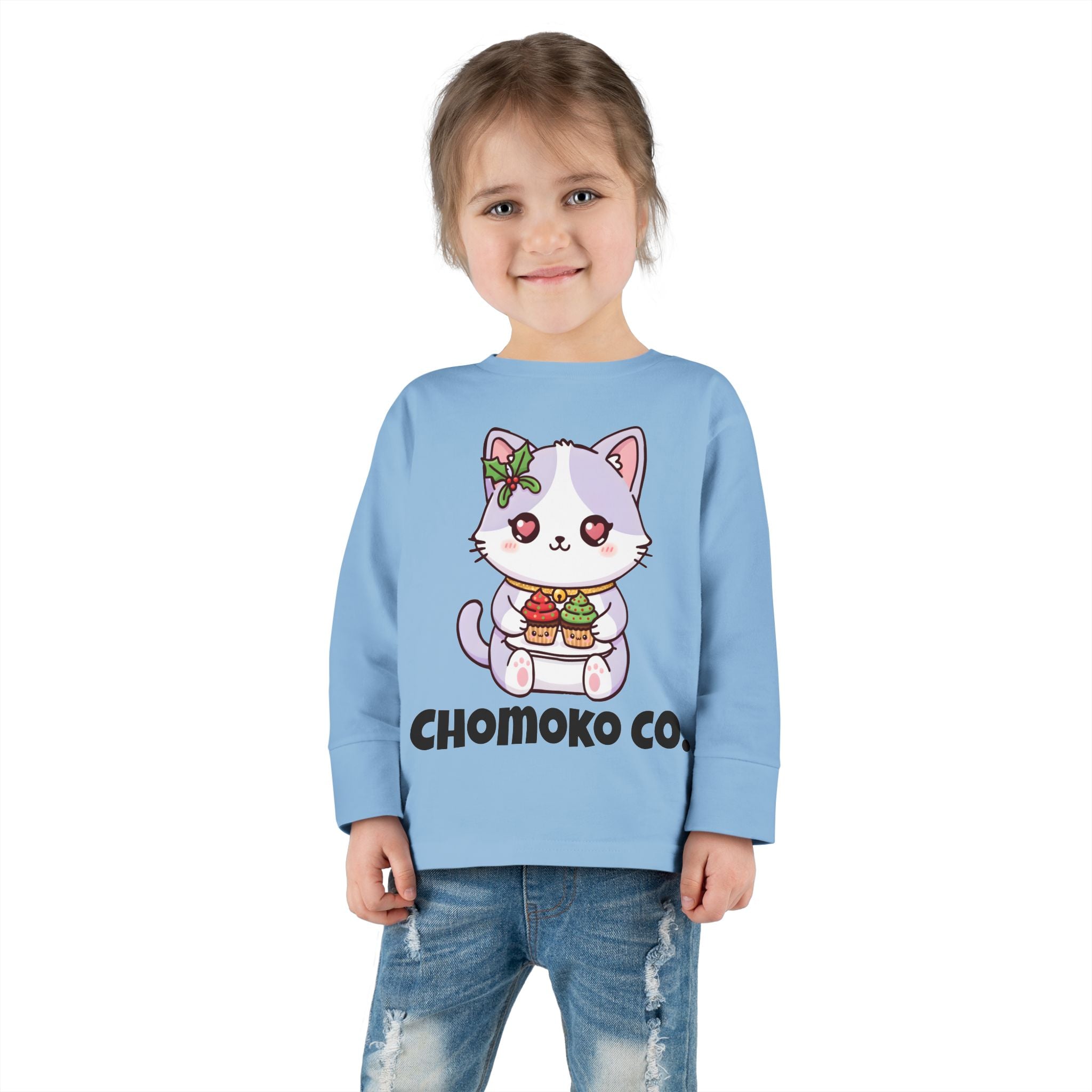Nori with Christmas Cupcakes Toddler Long Sleeve Tee