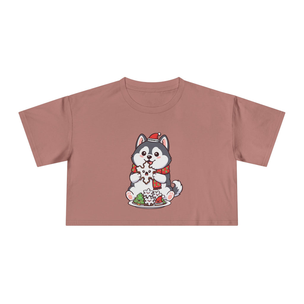 Koda eating Sugar cookies Women's Crop Tee
